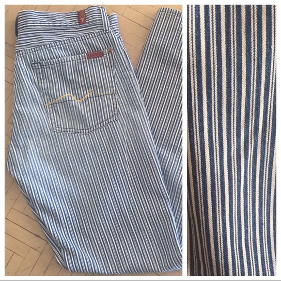 7 For All Mankind Denim - 7 for All Mankind White Stripe Jeans 31